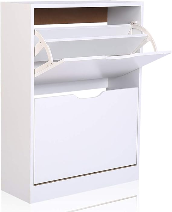 Happy Home Products 2 Tier gabinete de Zapato de Madera Organizador de