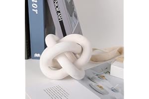 Jlong Wood Knot Decor, 3-Link Wood Chain Link Coffee Table Decor, Small Shelf Decor Accents, Hand Carved Modern Farmhouse Boho Wooden Knot Decorative Chain Wood Decor for Living Room Bedroom Office