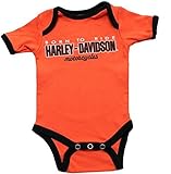 Harley Davidson Born To Ride Baby Boys Infant Creeper, Orange (9-12 Months)