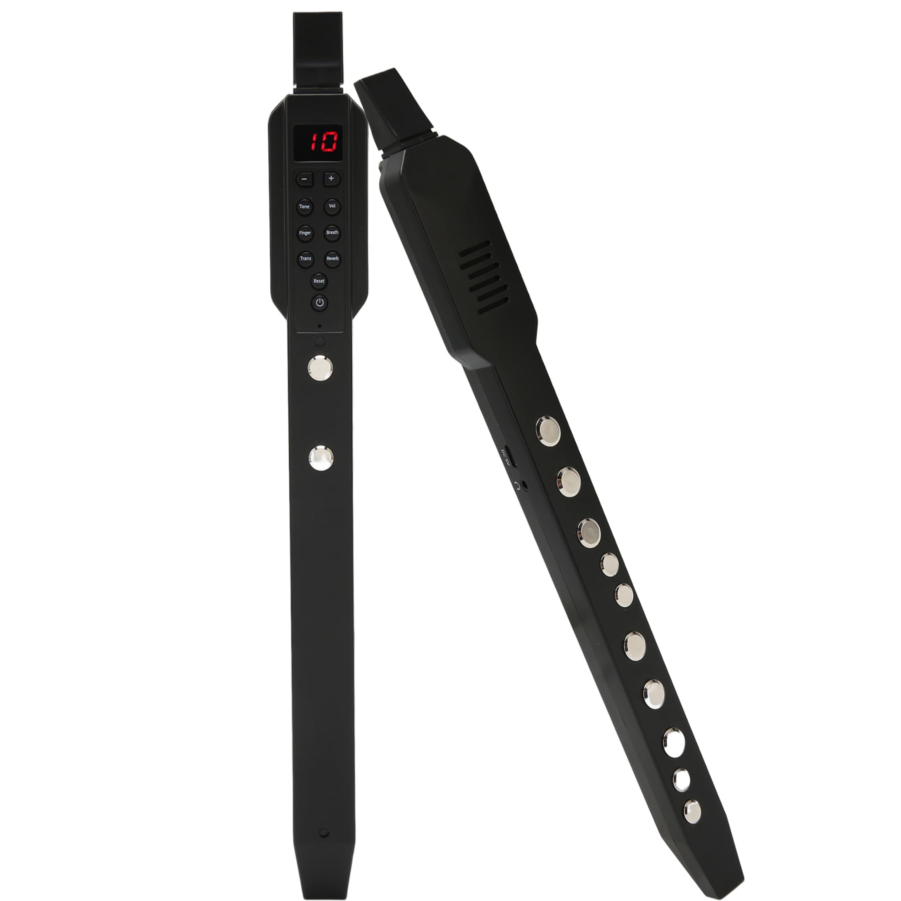 Digital Wind Instrument, Mini Electronic Wind Instrument Built in 10 Musical Instrument Tones, Rechargeable Wireless Electronic Wind Instrument with Removable Nozzle