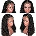ORIGINAL QUEEN 150% Density Lace Front Wigs Human Hair Kinky Curly Wigs with Pre Plucked 4X4 Lace Closure Wigs Deep Curly Closure Wigs Human Hair Wigs For Black Women Natural Color 16Inch