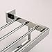 Leyden Chrome Bathroom Shelf, 24 Inch Towel Rack with Towel Bar Stainless Steel Wall Mounted Hotel Style