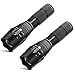 Decaker TC1200 Tactical Flashlight Super Bright 1200 Lumens 5 Light Modes Zoomable LED Flashlights Torch,2-Pack