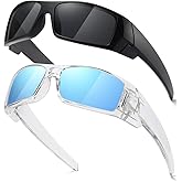 TIANYESY Polarized Sunglasses Men Womens Trendy Retro Sports Rectangular Wrap Around Vintage Shot Shield