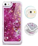iPhone 6 Case, iPhone 6S Case, Hundromi Luxury Bling Glitter Sparkle Hybrid Bumper Case with Liquid Infused with Glitter and Stars For Iphone 6/Iphone 6S - Purple