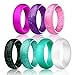 Egnaro Thin and Stackable Silicone Wedding Bands Women - 2.5mm Width - 1.8mm Thick