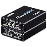 Tendak 3RCA AV CVBS Composite & S-Video R/L Audio to HDMI Converter Adapter Support 720P/1080P with 3RCA S-Video Cable for NES SNES N64 PS2 PS3 HDTV
