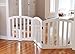 Arf pets Free Standing Wood Dog Gate, Step Over Pet Fence, 3 Panel 360° configurable,24