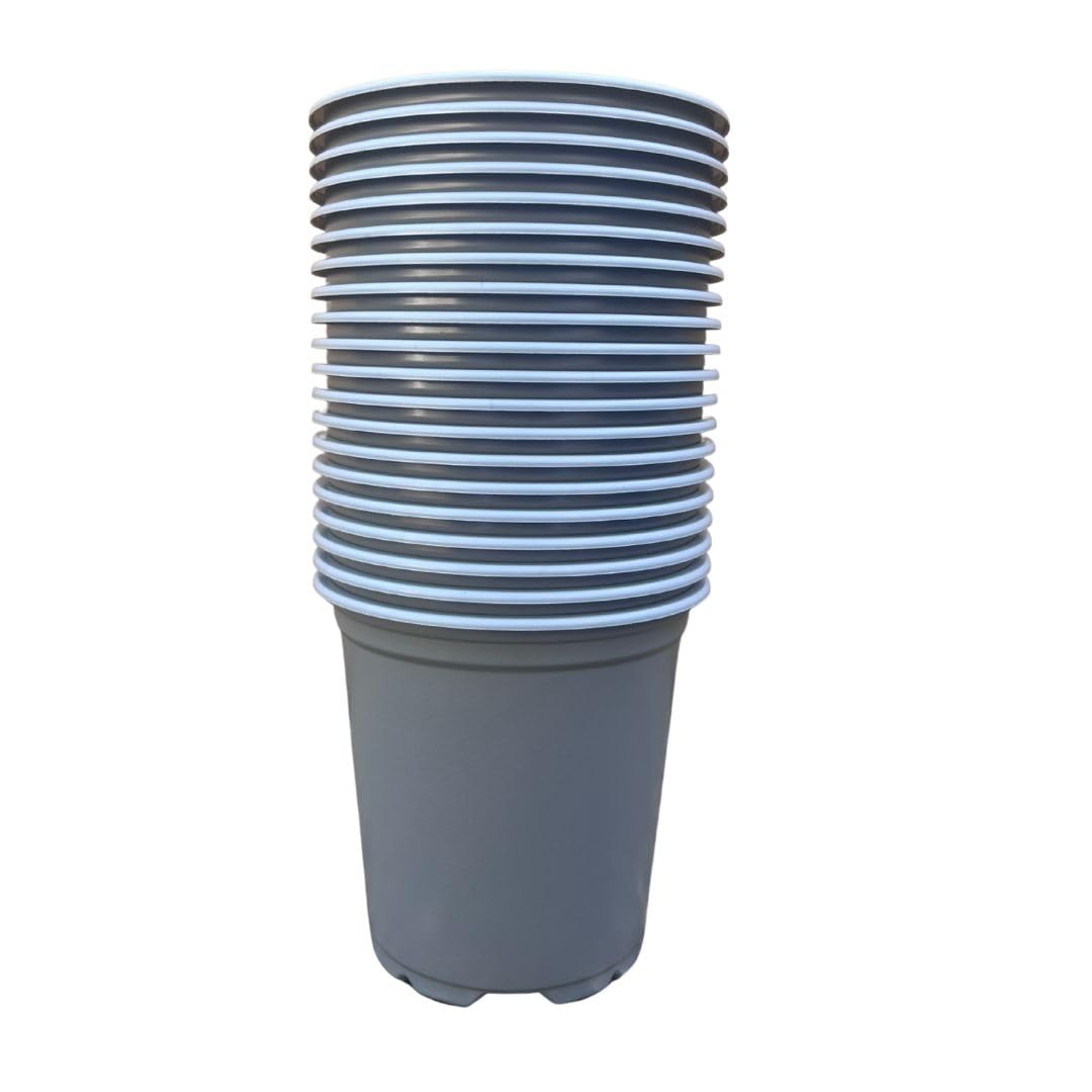 Nutley's 100 Pack of 9cm Durable, UV-Resistant Indoor/Outdoor Plastic Plant Pots Grey