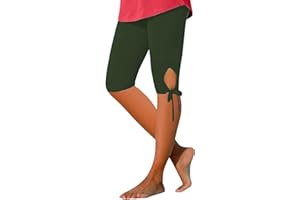 AITEQY Womens Capris Leggings with Cutouts High Waisted Tummy Control Butt Lifting Knee Length Yoga Shorts Skinny Tights