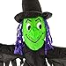 Halloween Haunters 5 Foot Inflatable Scary Black and Green Witch with LED Lights Indoor Outdoor Yard Lawn Prop Decoration - Wicked Blow Up Haunted House Party Display