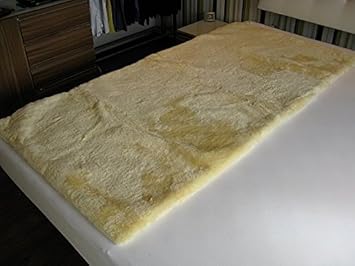 Medizinische Lammfell Betteinlage Bettfell Schaffell Patch 80x180cm (medizinisch gegerbt)