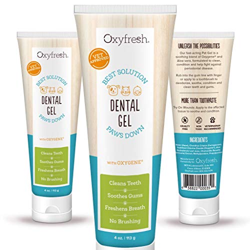 Oxyfresh Dental No Brush Gel â€“ Fresh Breath and Healthy Teeth and Gums for Dogs and Cats â€“ Fast-acting - Formulated to Clean, Condition and Deodorize and Freshen Breath
