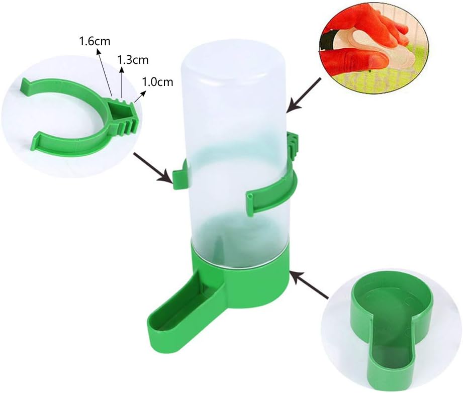 QX-Pet Supplies 2Pcs Automatic Bird Feeder Bird Waterer & Feeder Parakeet Hanging Food Dispenser Bird Cage Accessories for Parrots Budgie Cockatiel - Image 4