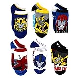 Transformers Boys 6 pk No Show Socks (4-6, Autobots)