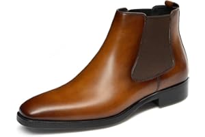 GIFENNSE Mens Chelsea Boots Leather Dress Boots for Men