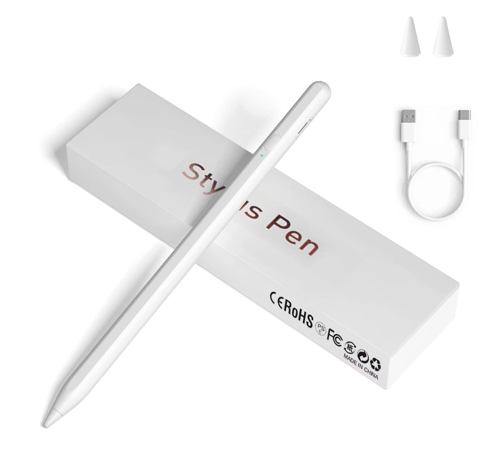 Photo 1 of Stylus Pens for Touch Screens, Universal Fine Point iPad Pencil with Magnetic Adsorption Compatible with iPhone/iPad/Samsung/Android/Tablet & Other Touch Screens (White)