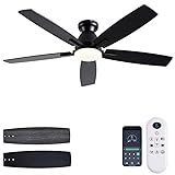 NKPU Ceiling Fans with Lights, 52 Inch Low Profile