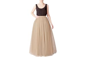 WDPL Wedding Planning A-line Maxi Long Tulle Skirt for Women Foor Length Evening Party Skirts
