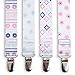 Liname Pacifier Clip for Girls - 4 Pack - Premium Quality & Modern 2-Sided Design - Pacifier Clips Fit all Pacifiers & Soothers - Perfect Baby Shower Gift