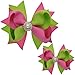 LCLHB Boutique Two-tone Stacked bows Barrette for Newborn Kids Teens Set of 20