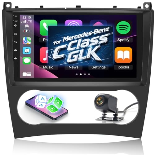 Car Radio for Mercedes Benz C Class W203 W209 C180 C200 2005-2009 [2G+64G] 9 Inch Touch Android Car Stereo Wireless Apple Carplay/Android Auto / 1080P / WiFi + AHD Rear View Camera