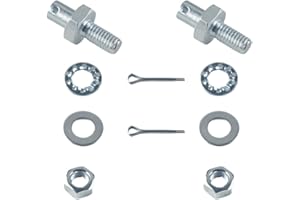 DEWHEL 2Sets Steel Throttle Cable Adapter Stud Kit Compatible with 1977-later Chevrolet OE Ref.No.:8009 (Includes Nuts Washers Cotter Pins)