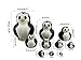 Cute Lovely Mini Animal Nesting Dolls Matryoshka Doll Russian Doll Set 10 Pieces Wooden Handmade Kids Toy Gift Home Decoration (Penguin).