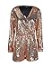 IRISIE Women Glistening Sequin V Neck Long Sleeve Romper Jumpsuit