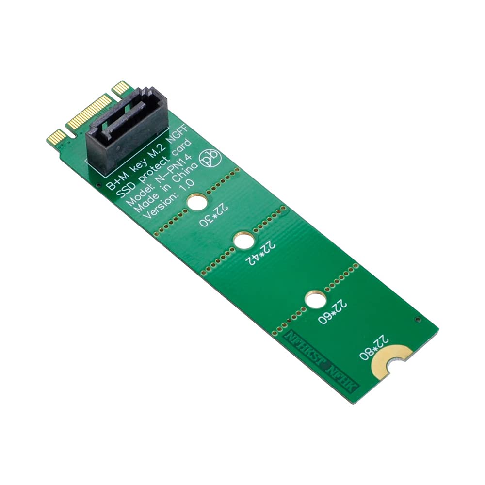 NFHK Motherboard NGFF B/M-key M.2 to Vertical SATA 7pin Hard Disk Drive SSD PCBA Extension Adapter