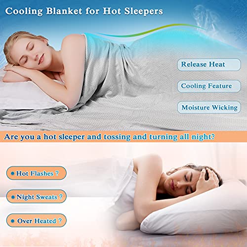 KPBLIS Cooling Bamboo Blankets for Hot Sleepers, Lightweight Summer Big