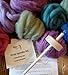 Beginner Drop Spindle Kit Top Whorl w/ 2oz Roving Fiber