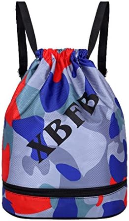 Floral Drawstring Backpack Leparvi Women Sport Gym Sack With Shoes Compartment (Light Grey)