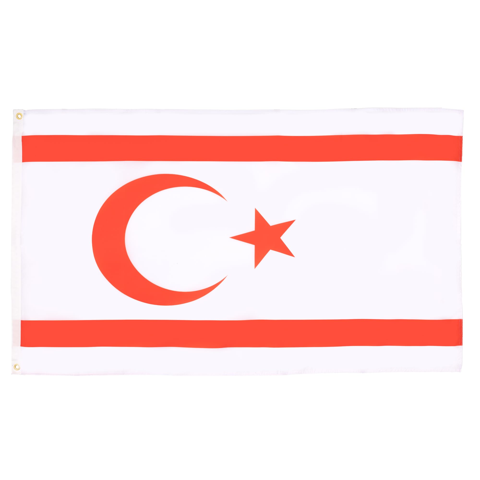 AZ FLAG - Northern Cyprus Flag - 2x3 Ft - 100D Polyester Cypriot Banner with Two Metal Grommets - Fade Resistant - Vivid Colors - 2' x 3' Feet - 90x60 Cm — image 1