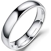 Jude Jewelers 4mm Stainless Steel Classical Simple Plain Dome Style Wedding Band Ring