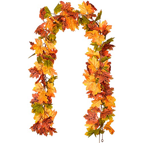 DearHouse 2 Pack Fall Garland Maple Leaf, Hanging Vine Garland