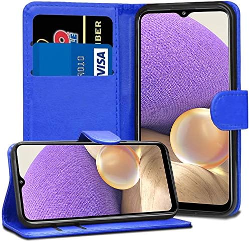 KP TECHNOLOGY Galaxy A32 Case, Samsung Galaxy A32 Leather Book Flip Wallet Cover with Card Slots for Samsung Galaxy A32 5G (BLUE)