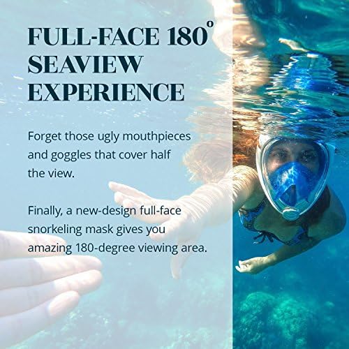Breathe Under Water Full Face Snorkel Mask with iPhone Waterproof Case, Ocean view 180° (Pink, Small/Medium)