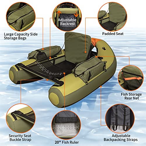 Xproutdoor Fishing Float Tube with Adjustable Backpack Straps