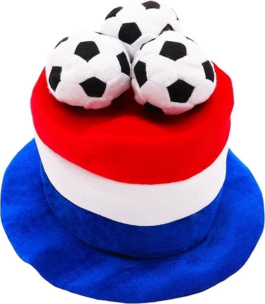 Toyland® Holland Flag Novelty Football Fan Top Hat With 3D Footballs - Perfect For Holland Celebrations - 8 Countries Available