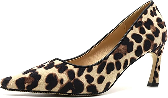leopard pointed toe heels