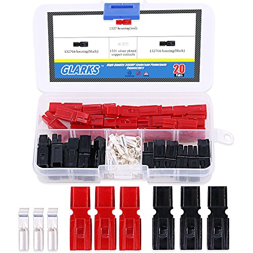 Glarks 20 Pair 30AMP Anderson Powerpole Quick Disconnect Power Terminals Connectors