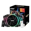 Pccooler 120mm Fan Moonlight Series 5 in 1 Kit Upgrade,PC-5M120 ARGB LED Computer Case Fan – PWM Cooling Fan – Dual…