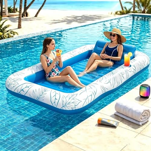 SLEEPHEAD® Adjustable Pool Floats - PVC Sunbathing Floating Pad, Inflatable Sunbathing Bed Lounge | Pool Lounger for Summer Party Beach Lake River Outdoor Backyard Yard Deck Home