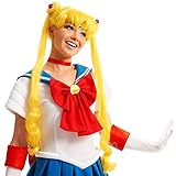 Sailor Moon Girls Child Kids Cosplay Anime Cartoon Costume Yellow Blonde Wig One Size