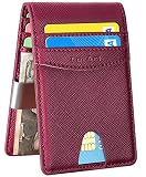 FurArt Bifold Wallet, Genuine Leather Slim Minimalist Wallets with Money Clips, RFID Blocking,Credit Card Holder