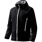 Runcati Mens Softshell Jacket Fleece Lined Windbreaker Color Block Rain Coat Waterproof Hooded Jackets for Hiking