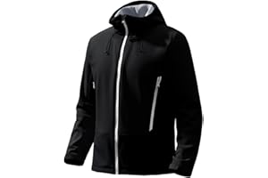 Runcati Mens Softshell Jacket Fleece Lined Windbreaker Color Block Rain Coat Waterproof Hooded Jackets for Hiking