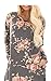 ETCYY Women's Long Sleeve Floral Casual O Neck T-shirt Dress With Pocket,Dark Gray,Large
