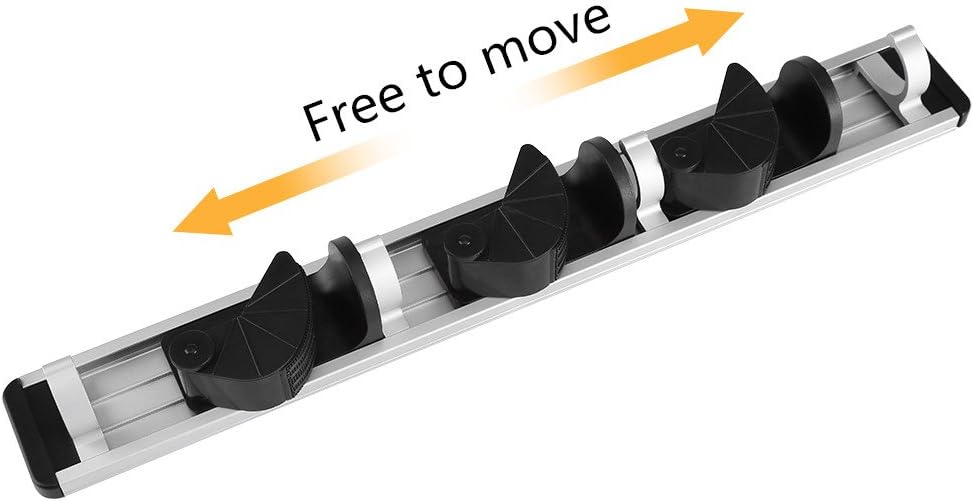 Mop and Broom Holder Wall Mounted Rack Hanger Sweeping Brush Organizer with for Closet Rakes, Garden, Sports Equipment - Image 4